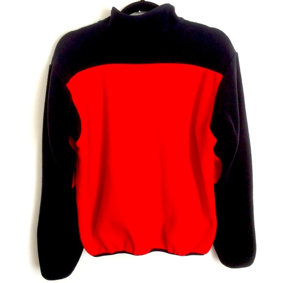 Vintage 90s The North Face Full Zip Rare Red/Black Fleece Jacket Sz S - Picture 2 of 13